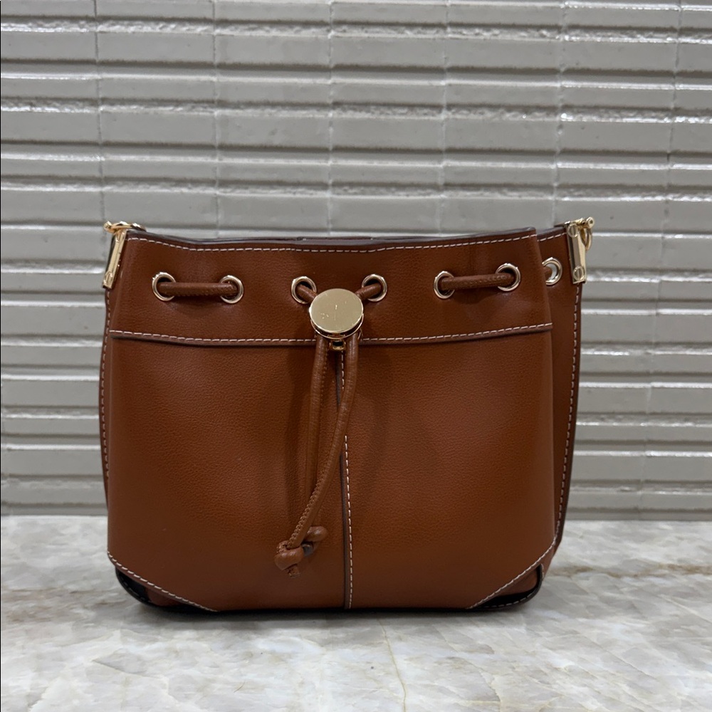 Anthropologie Tan Leather Shoulder Bag